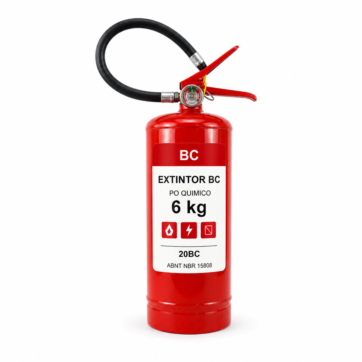 Extintor portátil BC 6 kg de pó químico bicarbonato de sódio